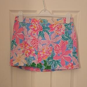 Floral Print Mini Skirt - Multicolor
